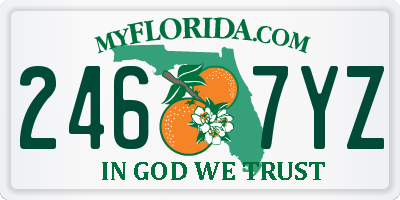 FL license plate 2467YZ