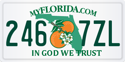 FL license plate 2467ZL
