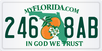 FL license plate 2468AB