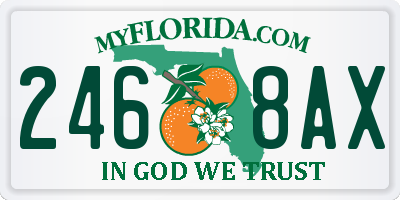FL license plate 2468AX