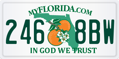 FL license plate 2468BW