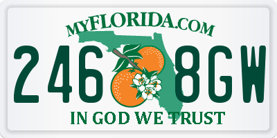 FL license plate 2468GW