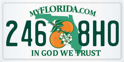 FL license plate 2468HO