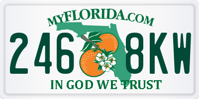 FL license plate 2468KW