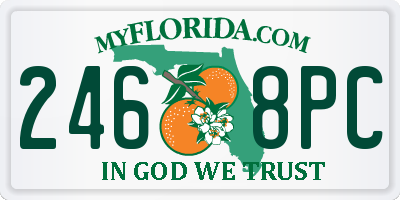 FL license plate 2468PC