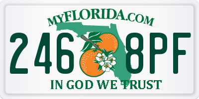 FL license plate 2468PF