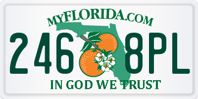 FL license plate 2468PL
