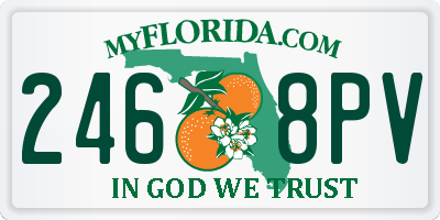 FL license plate 2468PV