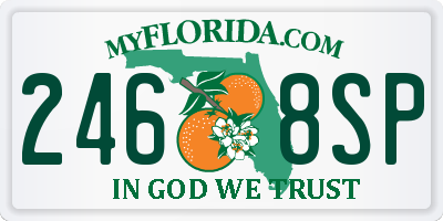 FL license plate 2468SP