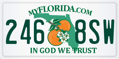 FL license plate 2468SW