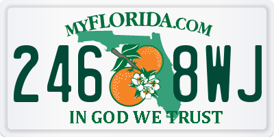 FL license plate 2468WJ