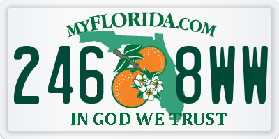FL license plate 2468WW