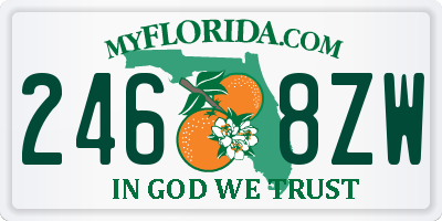 FL license plate 2468ZW