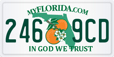 FL license plate 2469CD