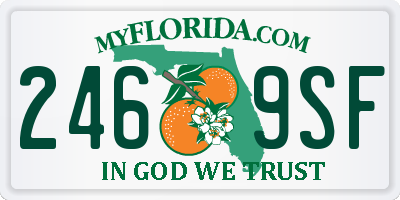 FL license plate 2469SF