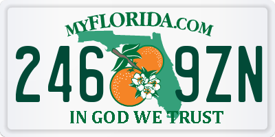FL license plate 2469ZN