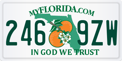 FL license plate 2469ZW