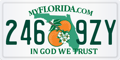 FL license plate 2469ZY