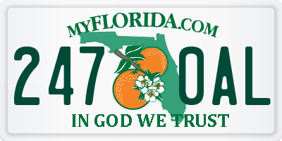 FL license plate 2470AL
