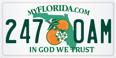 FL license plate 2470AM