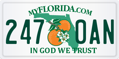 FL license plate 2470AN