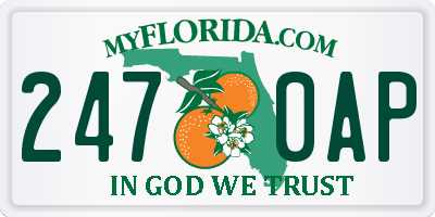 FL license plate 2470AP