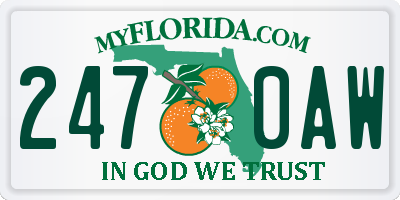 FL license plate 2470AW