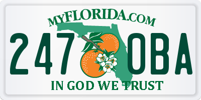 FL license plate 2470BA