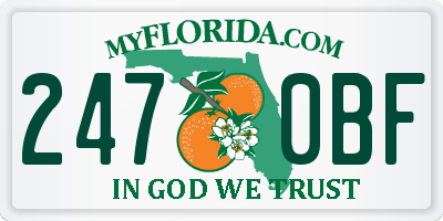 FL license plate 2470BF