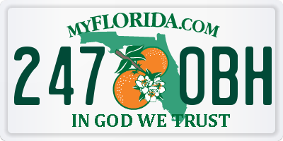 FL license plate 2470BH