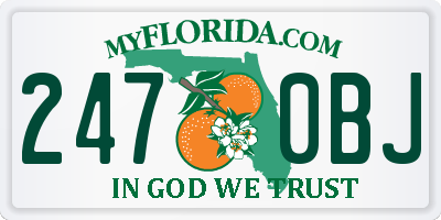 FL license plate 2470BJ