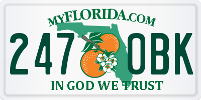 FL license plate 2470BK