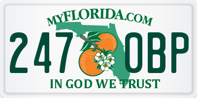 FL license plate 2470BP
