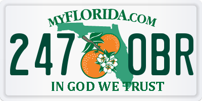 FL license plate 2470BR