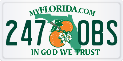 FL license plate 2470BS