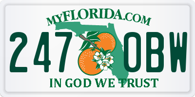 FL license plate 2470BW