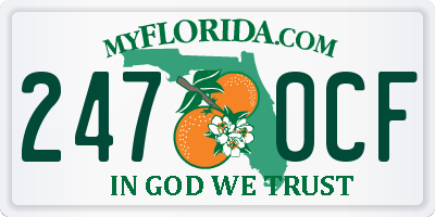 FL license plate 2470CF