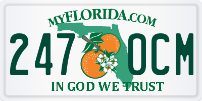 FL license plate 2470CM