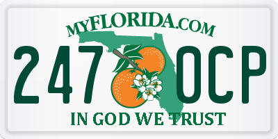 FL license plate 2470CP