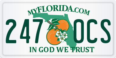 FL license plate 2470CS
