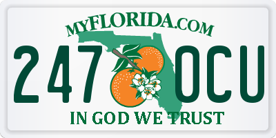 FL license plate 2470CU