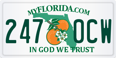 FL license plate 2470CW