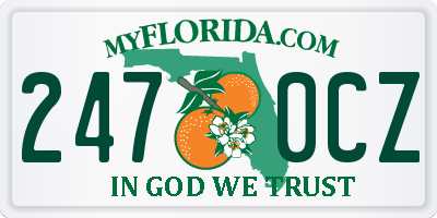 FL license plate 2470CZ