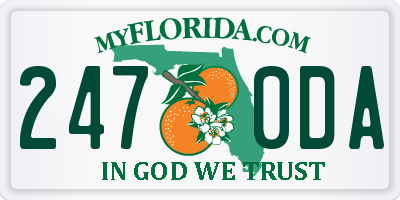 FL license plate 2470DA