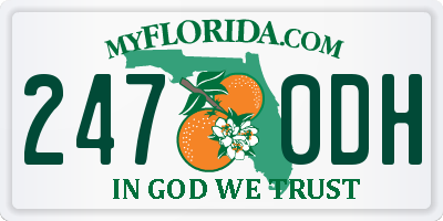 FL license plate 2470DH