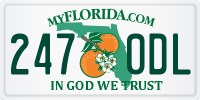 FL license plate 2470DL