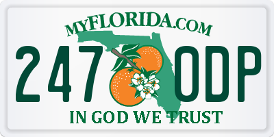 FL license plate 2470DP