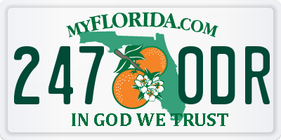 FL license plate 2470DR