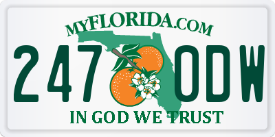 FL license plate 2470DW