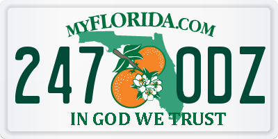 FL license plate 2470DZ
